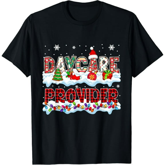 Daycare Provider Christmas Symbols Xmas Matching Job Team T-Shirt
