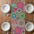 thumbnail image 4 of Table Runner 72 Inches Long for Kitchen Dining, Colorful Ethnic Dresser Scarf Farmhouse, Dining Table Decorations for Wedding/Parties, National Modern Geometric Red Green 13 x 72 In, 4 of 8