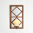thumbnail image 4 of Windowpane Mirror Wall Sconce With Candle - Black, Natural, or White, 4 of 14