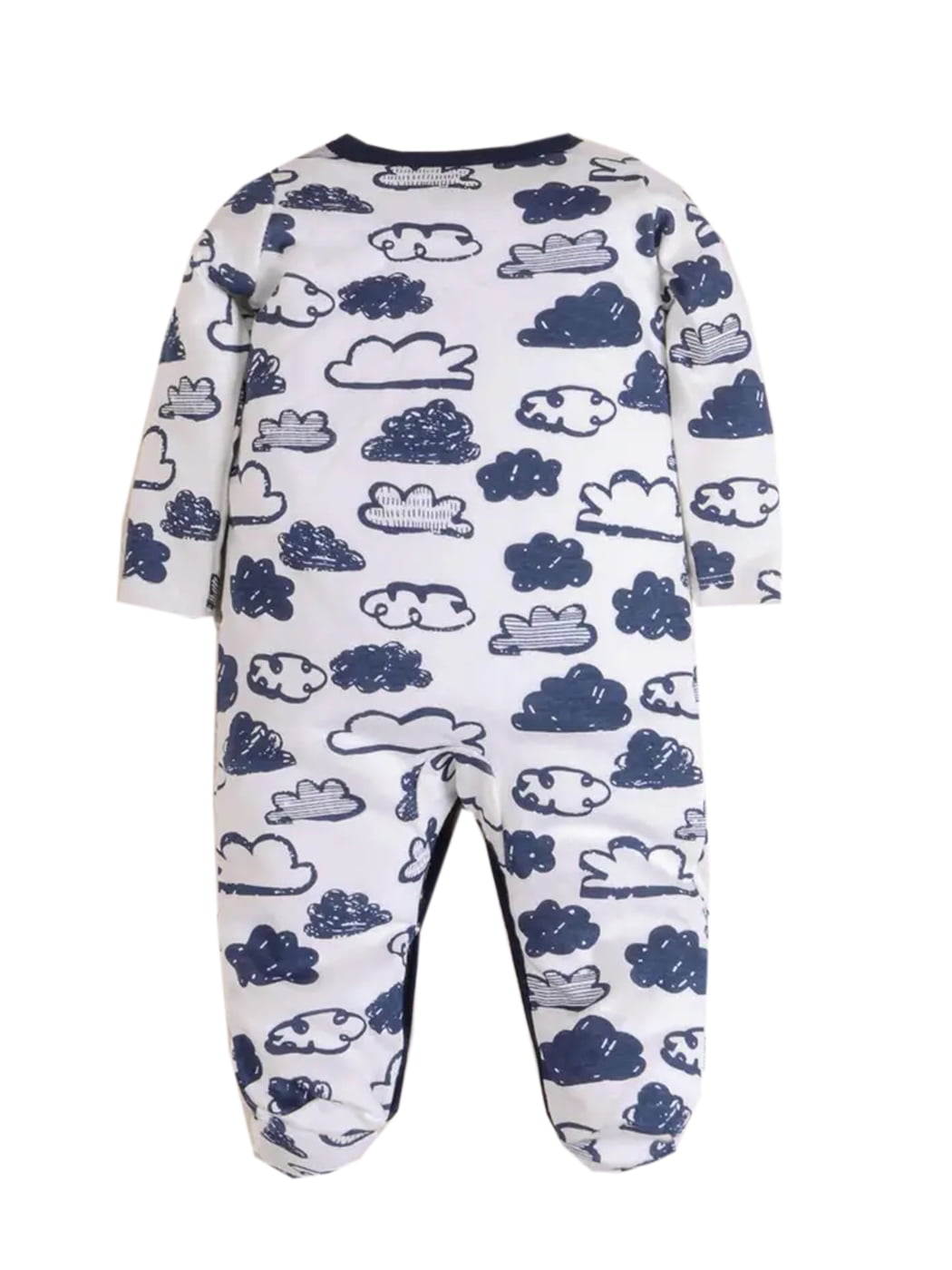 QEFJNO Newborn Baby Boys' 3-pack Sleep and Play Footies Pajamas One-Piece Sleeper Button Jumpsuit Cotton Striped PJs