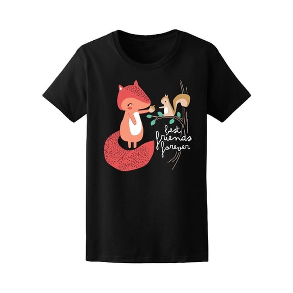 Cute Fox & Squirrel Best Friends Tee Women's -Image by Shutterstock