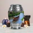 thumbnail image 5 of MUKTIVE Boat Large Urn For Ashes for Women Funeral, Memorial River Urns for Human Ashes, Memorial Green Ash Holder for Funeral, Decorative Cremation Urns for Male Remains, 10 Inch, 5 of 7