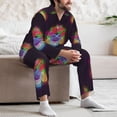 thumbnail image 5 of Mens Pajamas Set, cool Light Bulb Pattern Button Down Long Sleeve Loungewear Sleepwear Pjs sets for Men, 5 of 5