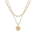 thumbnail image 1 of Colliers à Initiale Superposés pour Femmes, Collier Chaîne Trombone Simple Mignon Pendentif Lettre Hexagone Collier Ras-du-Cou à Initiale Colliers Superposés Dorés pour Femmes,CGold, 1 of 5