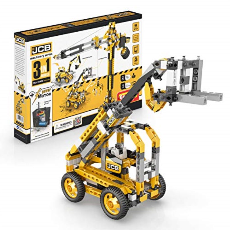 Engino JCB Toys Tall Crane Motorized 3inOne Build 3 Iconic JCB