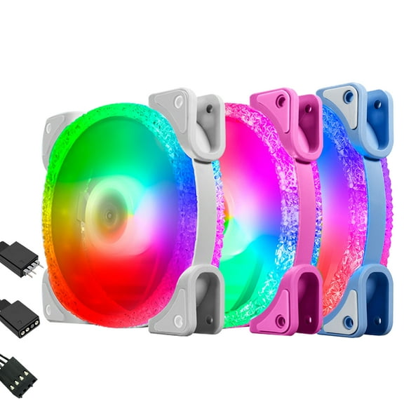 Quanmin 120mm Desktop Computer Case Fan ARGB PWM Temperature Control Light Cooling Fan Super Silent Efficient RGB LED PC Cooling Fan 3Pin/4pin
