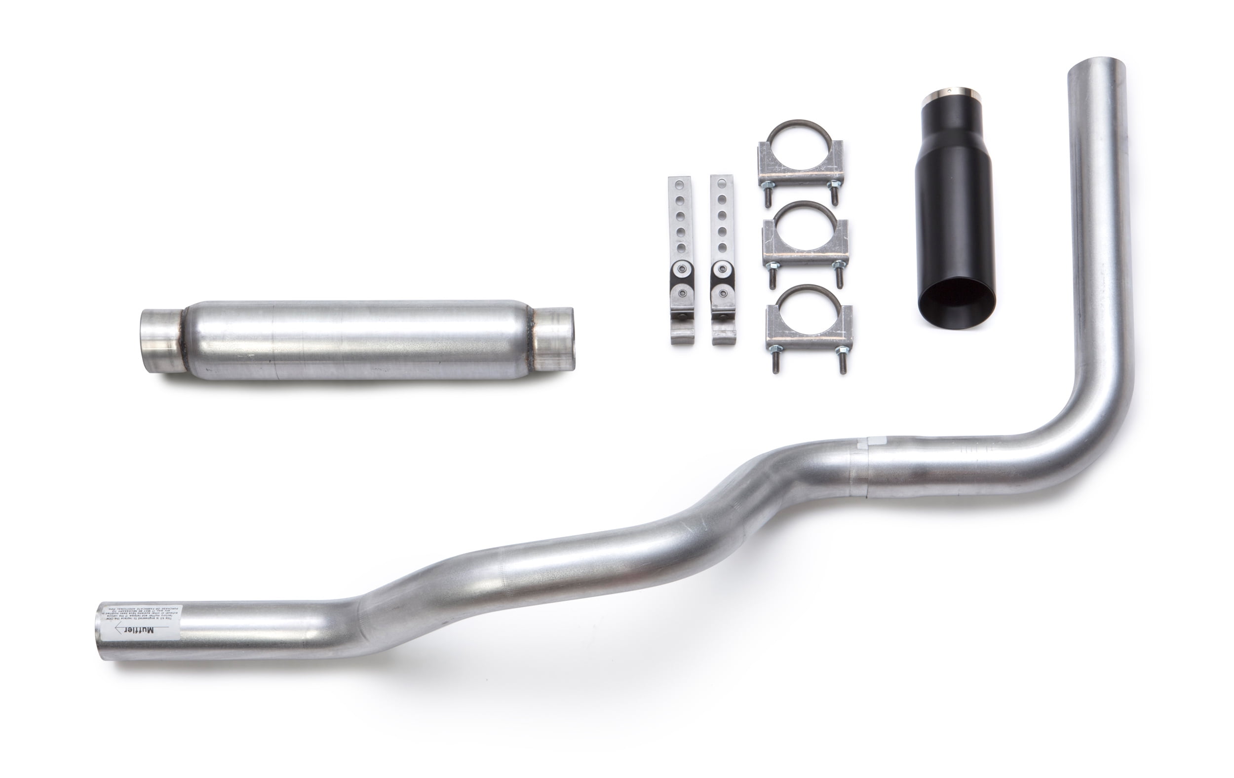 Glasspack MandrelBent Aluminized 3" Single Exhaust Kit with Black Tip