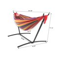 thumbnail image 6 of Ktaxon 102*41 inch Double Hammock with Space Saving Steel Stand Includes Portable Carrying Case Multi-color, 6 of 8