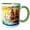 Green/White, variant on 3drose, Tall Ship Digital Art. Two Ships at Set After the Battle at Sunset, 11oz Magic Transforming Mug