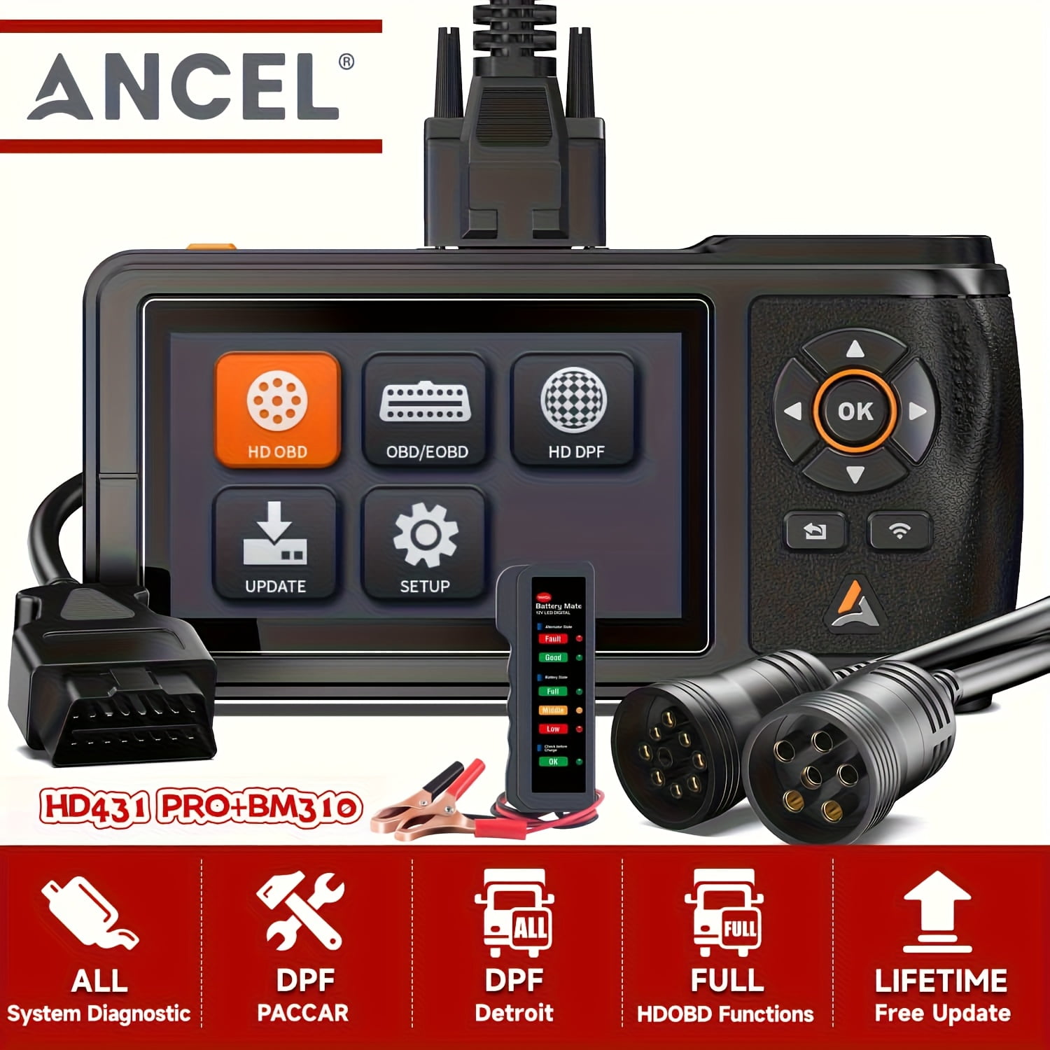 Buy ANCEL HD3400 Pro Heavy Duty Truck Scanner, All Systes OBD2 Scanner - View #10