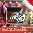 thumbnail image 3 of 12 pares de calcetines navideños para mujer, calcetines navideños de vellón coral grueso, calcetines navideños mullidos para mujer, calcetines cálidos y acogedores de invierno hasta la mitad de la pan, 3 of 7
