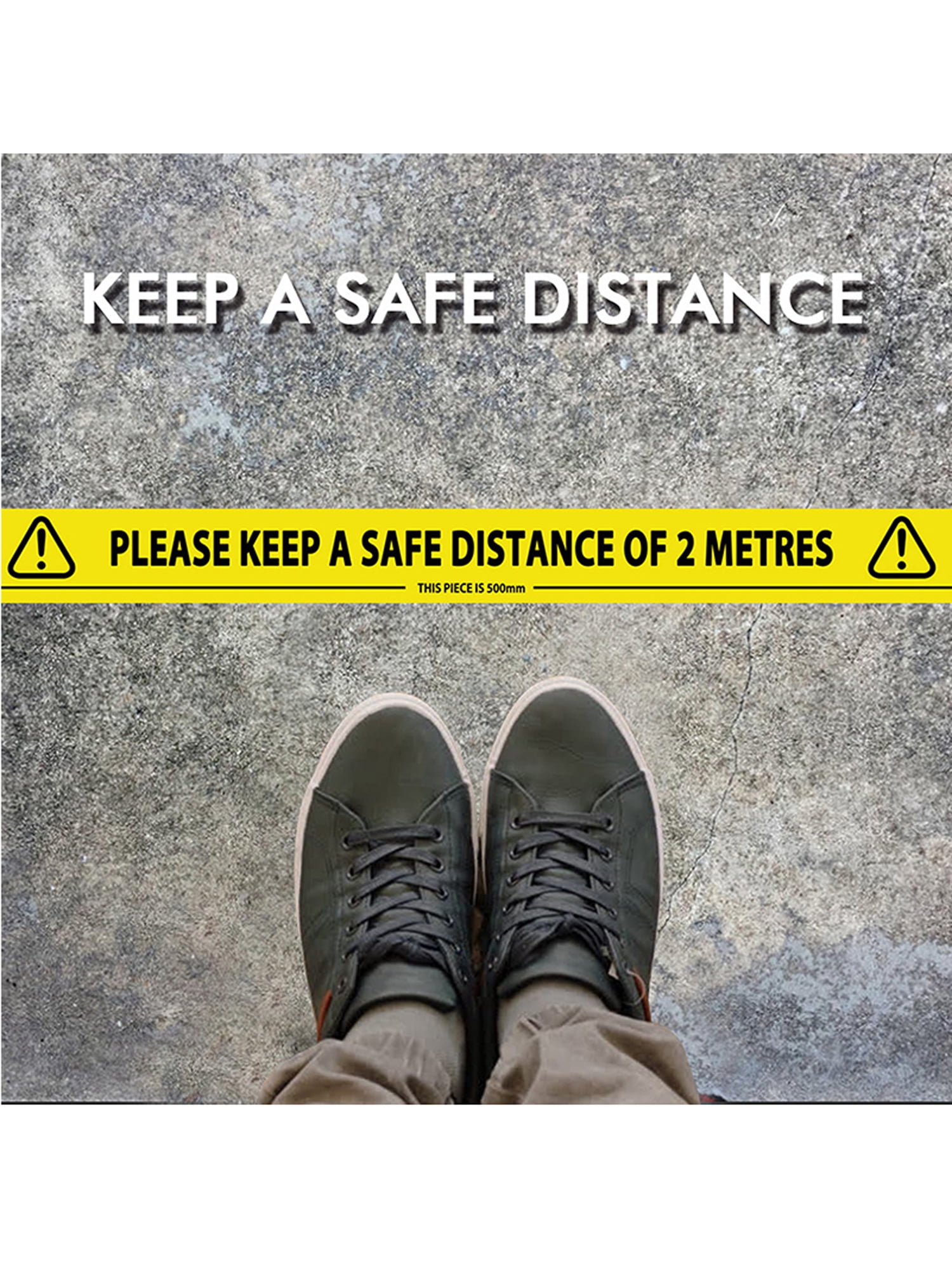 Social Distancing Floor Tape Yellow Hazard Safe Distance 2 Metres 50mm x 33m 