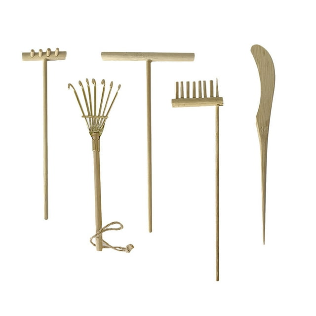 MasteelfCA 5PCS Sand Smoothing Rake Micro Landscape Decoration Smoothing Hand Tools