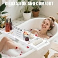 thumbnail image 2 of Bathtub Tray Caddy,Premium Bamboo Expandable Bath Tub Trays Table, Foldable Bathroom Accessories,Great House Warming, Anniversary and Birthday Gifts, 2 of 7