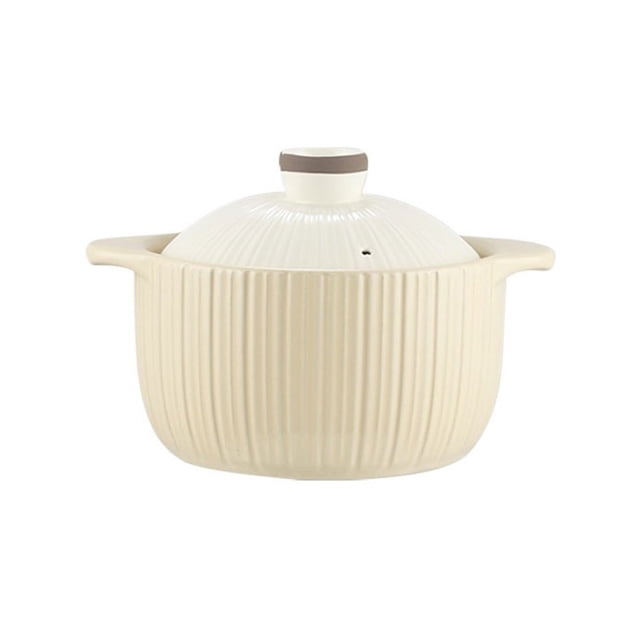 Home Cooking Pot Ceramic High Temperature Resistant Soup Casserole 1.8L/2.5L Porridge Stew Pot with Lid