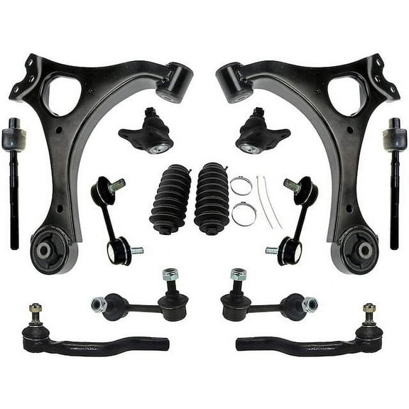 Front and Rear Control Arm Ball Joint Tie Rod and Sway Bar Link Kit - Compatible with 2006 - 2011 Honda Civic 2007 2008 2009 2010