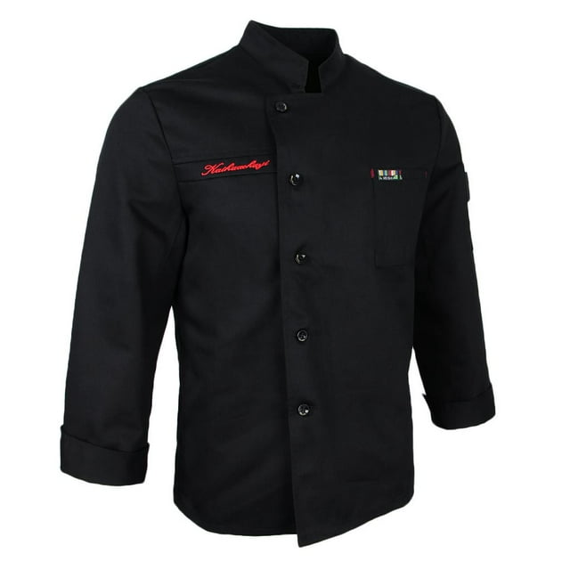 Moda unisex de manga larga uniforme chaqueta servicios de alimentos camarero chef ejecutivo cocinero METRO Baoblaze Chaqueta de Chef de Manga Larga
