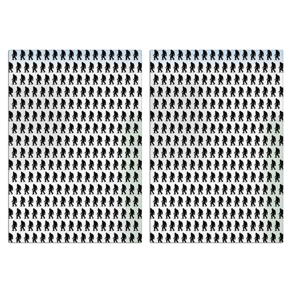 2 Pcs Funny Kitchen Towels,Black Bigfoot Pattern Microfiber Dish Towels,Kitchen Tea Towels,Kitchen Towel Set (18" X 26")