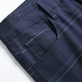 thumbnail image 5 of Wavsuf Mens Pants Elastic Waist Jogger Striped Plaid Blue Pants Size M, 5 of 6