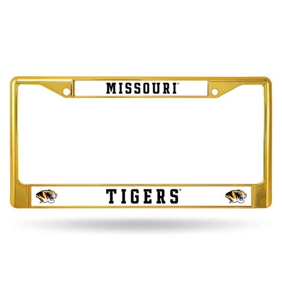 Univ. of Missouri MIZZOU - Gold Chrome Metal License Plate Frame