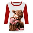 thumbnail image 4 of ZAVAZ Valentine Day Shirts for Women Love Heart Graphic Tees Shirt 3/4 Length Sleeve Blouse Cute Crewneck Pint Pullover Tops Funny Gift 2025 Spring Outfits, 4 of 4