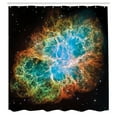 thumbnail image 3 of Ambesonne Nebula Shower Curtain, Supernova Stars Cosmos, 69"Wx84"L, Black Teal Orange, 3 of 5