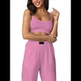thumbnail image 2 of Conjuntos Casuales de Dos Piezas para Mujer, Camiseta Sin Mangas con Cuello en V y Cintura Elástica, Chándal de Verano con Bolsillo. Rosa M, 2 of 10
