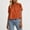 Orange, variant on Women's Scalloped Crew Neck Short Sleeve Top Embroidery Mesh Patchwork Loose Fit Summer Casual Blouse