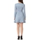 thumbnail image 3 of Vestido elegante de manga larga con volantes de ante sintético para mujer INSPIRE CHIC en gris azul, 3 of 6