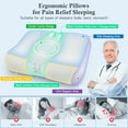 thumbnail image 4 of Bed Pillow, Cervical Neck Pillow for Pain Relief, Contour Memory Foam Pillows for Sleeping, Odorless Ergonomic Pillow, Orthopedic Cooling Pillow Bed Pillow Neck Support for Side Stomach Sleepers Grey, 4 of 6