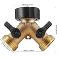thumbnail image 3 of Robinet Double Machine à Laver en Laiton Adaptateur Robinet 2 Voies Rpartiteur D'eau 3/4 Pouces pour 2 Appareils, 3 of 5