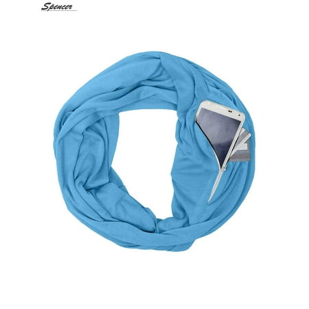 Spencer Portable Infinity Scarf Wrap with Secret Hidden Zipper Pocket for Men Women, Best Travel Scarfs