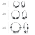 thumbnail image 2 of LeCalla 925 Sterling Silver Tribal Balinese Beaded Hoop Earrings Unisex, 2 of 6