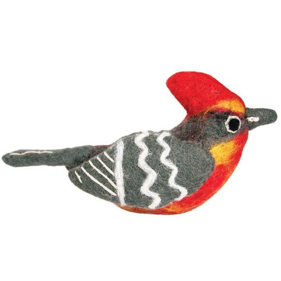 Wild Woolies-G DZI483043000 Vermillion Flycatcher Wild Woolies Feutre Oiseau Ornement de Jardin