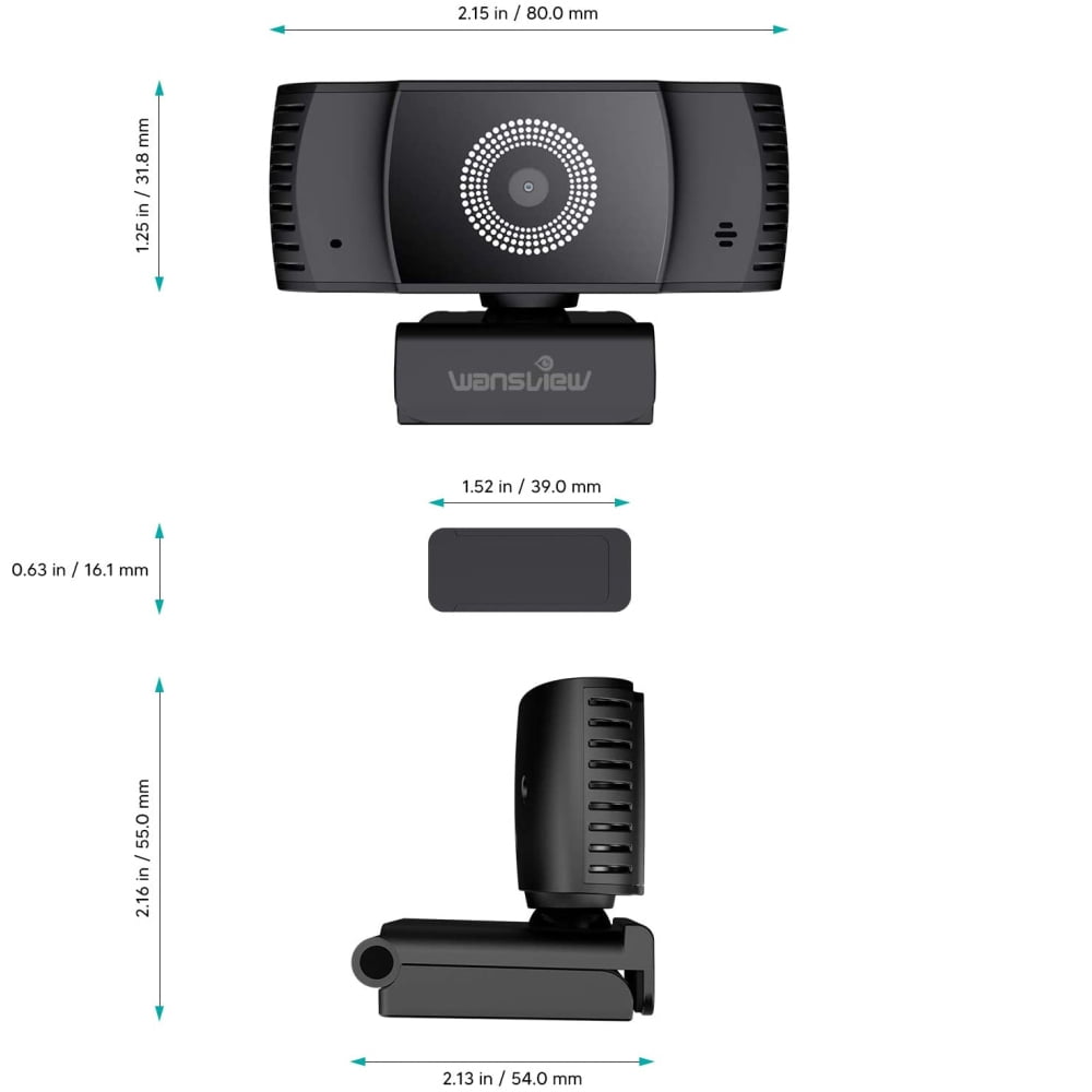 Webcam with Microphone, 1080P Auto Focus Webcam for PC and Laptop with Cover, USB 2.0 Plug & Play, for Live Streaming, Zoom, Video Call, Conference, Online Teaching