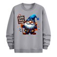 thumbnail image 5 of QUNYINEY Crew Neck Men Sweatshirts Gray Long Sleeve Happy New Year Casual Tops Pullover Drop Shoulder Loose Sweatshirts, 5 of 6