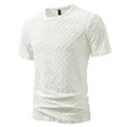 thumbnail image 2 of SOMOWI Men's Tops, Tees & Blouses Summer With Embossed Design Daily Wear Vacation White Going Out Fall Tops M, 2 of 4