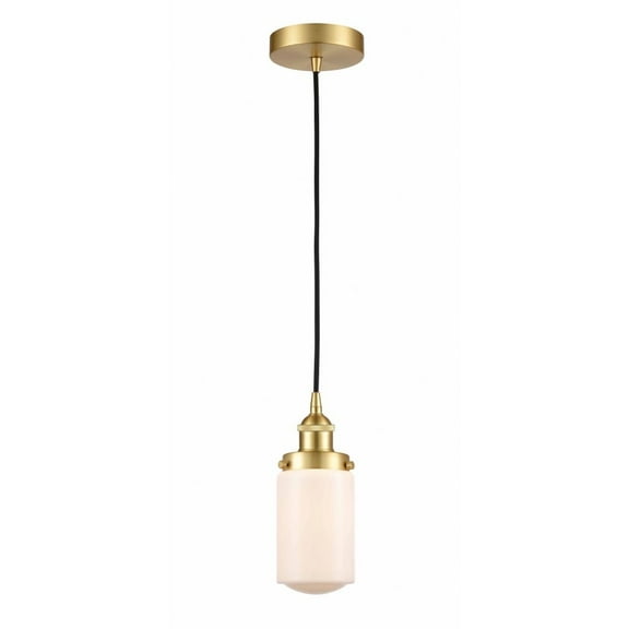 616-1PH-SG-G311-LED-Innovations Lighting-Dover - 1 Light Mini Pendant In Traditional Style-10.25 Inches Tall and 4.5 Inches Wide Satin Gold Matte