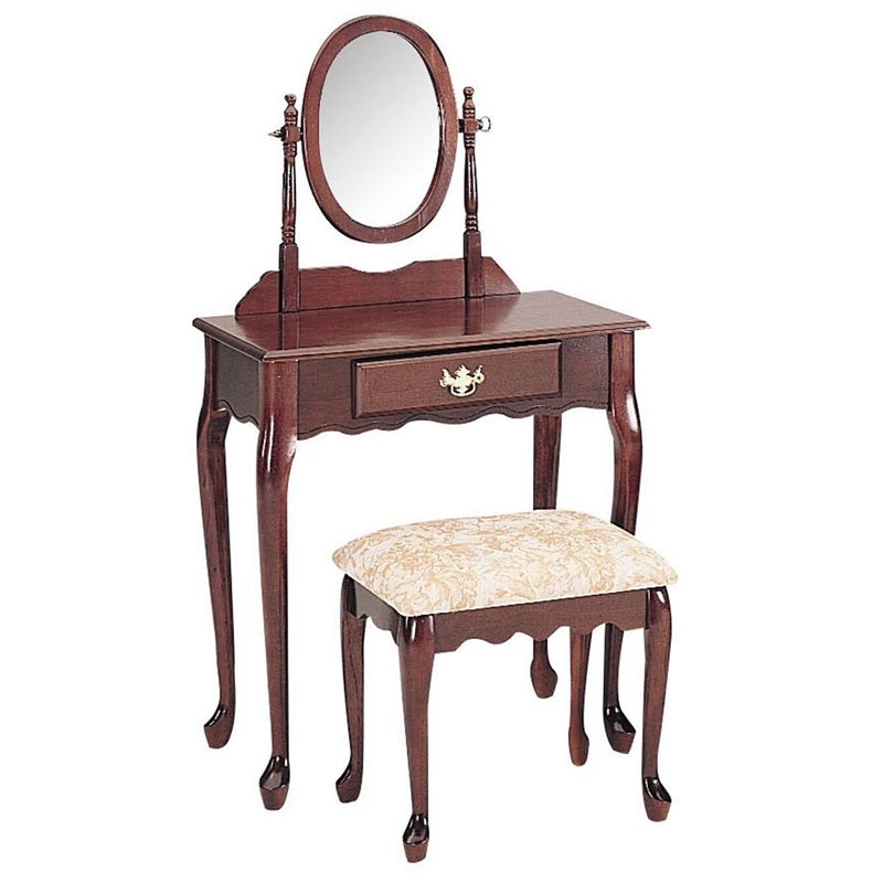 ACME Queen Anne Vanity Set, Cherry