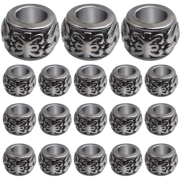100 Pieces Gun Black Rondelle Spacer Beads European Large Hole Beads Tube Column Loose Charm Beads Accessories for DIY Bracelet Necklace Earrings Jewelry Making