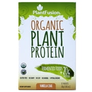 PlantFusion Organic Plant-Based Protein & Fermented Foods Powder, Vanilla Chai, 1.1 Oz Packet, 12 Ct