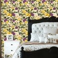 thumbnail image 5 of Boho Peel and Stick Wallpaper Vintage Lemon Floral Purple Flowers Yellow Wall Mural 23.6in x 9.8ft Self Adhesive Removable Wall Paper Renter Friendly Wallpaper for Bedroom Kitchen Farm, 5 of 8