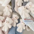 thumbnail image 3 of Calcetines de invierno para mujer, pantuflas a rayas de terciopelo Coral, bonito oso de peluche de dibujos animados en 3d para muñeca, medias térmicas para dormir en casa, 3 of 5