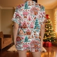 thumbnail image 4 of Tnhcen Women's Christmas Pajamas Set 2-Piece Holiday Pajama Shorts Set Short Sleeve Pajamas for Women Santa Print Sleepwear Womens Pajama Set with Pocket, 4 of 9