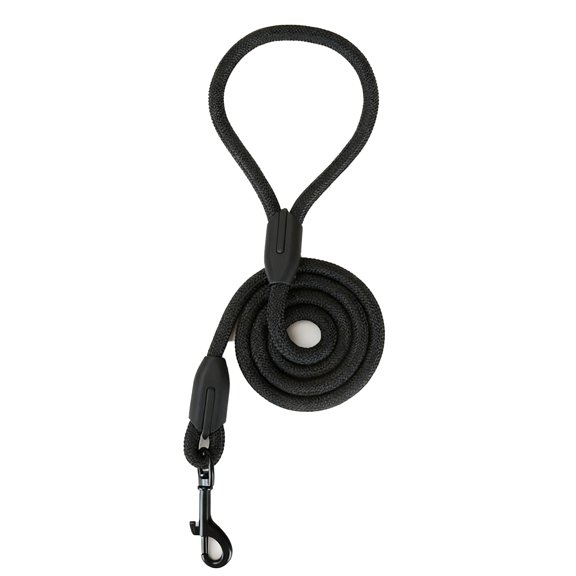 Braided Dog Leash With Reflective Stitching Durable Walking Lead And Comfortable Handle For Small Dog Breeds Black-0.6X120Cm