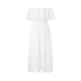 thumbnail image 5 of Douhoow Women White Lace Dress Off Shoulder Irregular Dresses Bohemia Beach Dress, 5 of 9