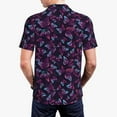 thumbnail image 3 of Balery Purple Butterfly Printed Men’s Short Sleeve Polo Shirt, Midweight Men's Shirt,Golf Polo shirts -4X-Large, 3 of 8