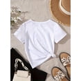 thumbnail image 3 of Little Girls T-Shirts Cute ''Dad & Me'' Graphic Casual Tees Comfort Fit Short Sleeve Crew Neck Top Kids Summer Clothes, 3 of 8