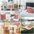thumbnail image 4 of Outdoor Waterproof Throw Pillow Covers Set of 2 Coral Red Decorative Pillowcases Square Outdoor Pillows Cushion Case 18x18 Inch Solid Color Patio Pillows for Couch Sofa Bed Garden, 4 of 9
