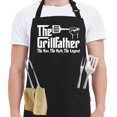thumbnail image 1 of Kaidouma Delantal Para Parrilla Delantales Para Barbacoa Para Hombres Papá - The Grillfather - Delantal Divertido Para Cocinar A La Parrilla Con 2 Bolsillos - Cumpleaños Día Del Padre Regalos De Navid, 1 of 5
